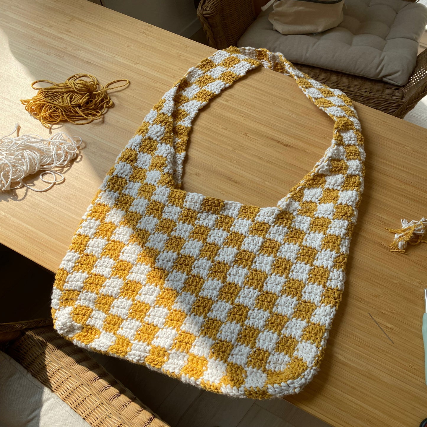 video tutorial: checkered crochet bag (German)