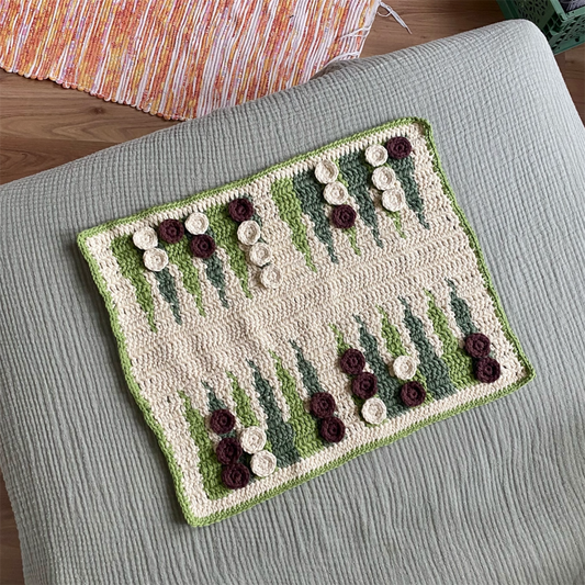crochet pattern: backgammon (English)