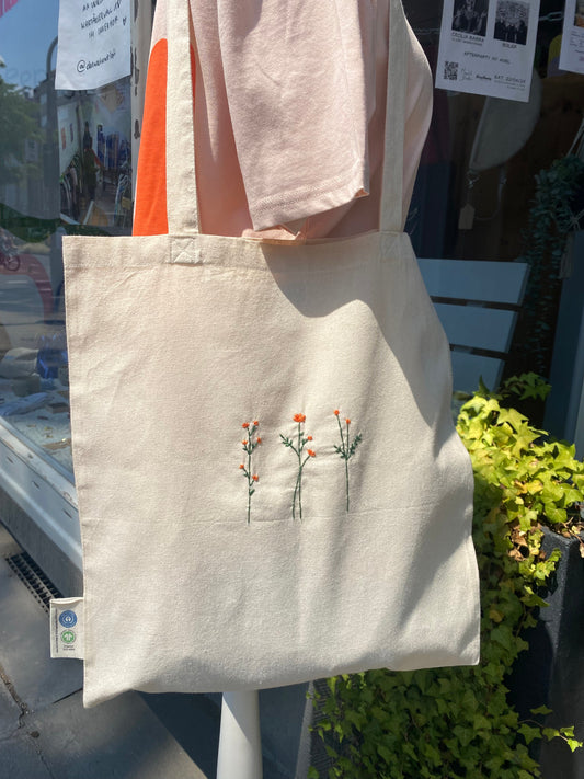 Jutebeutel „orange flowers“