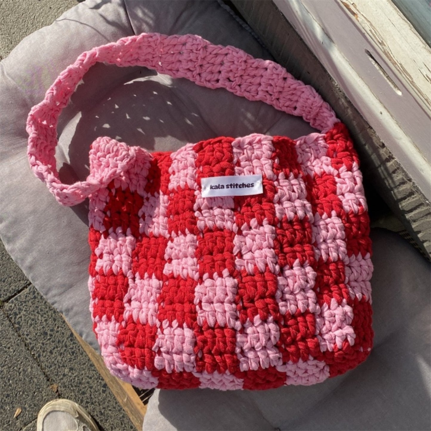 checkered bag