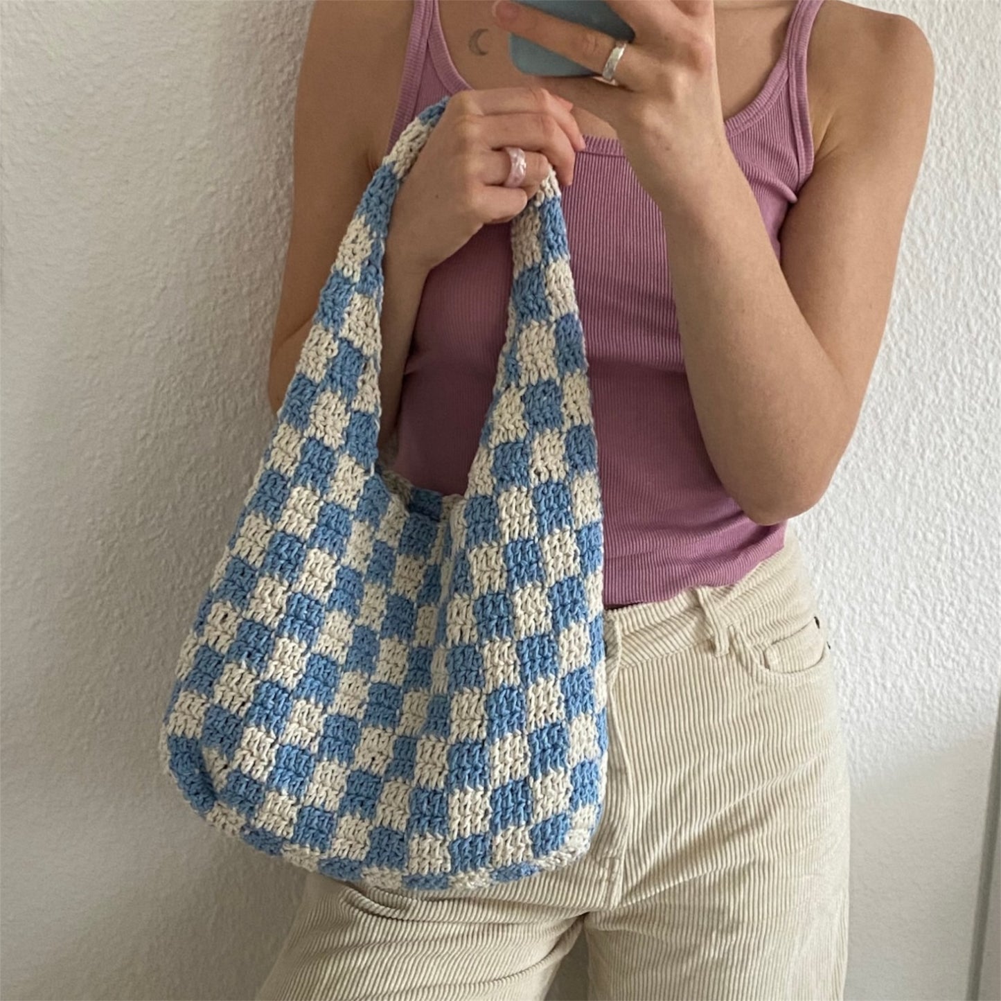 checkered bag