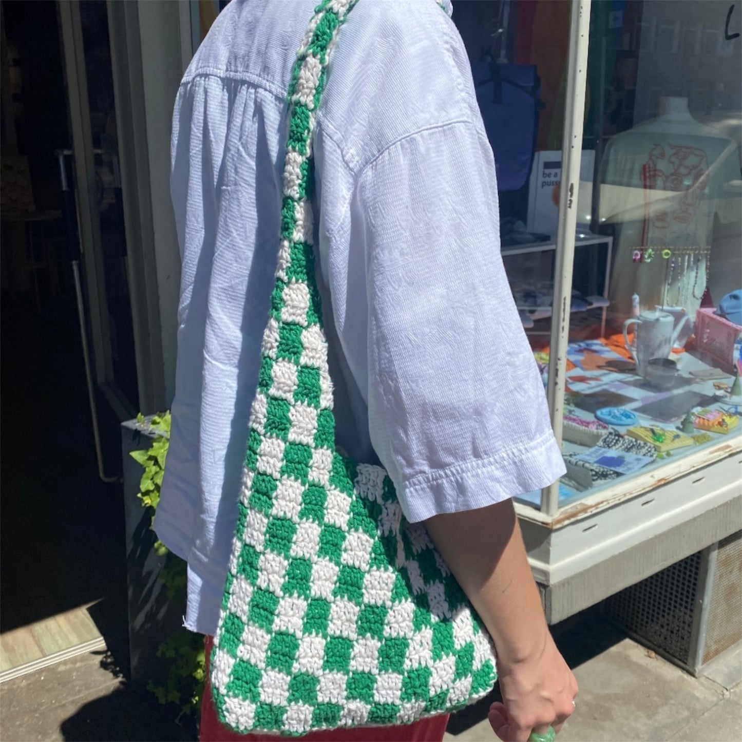 checkered bag
