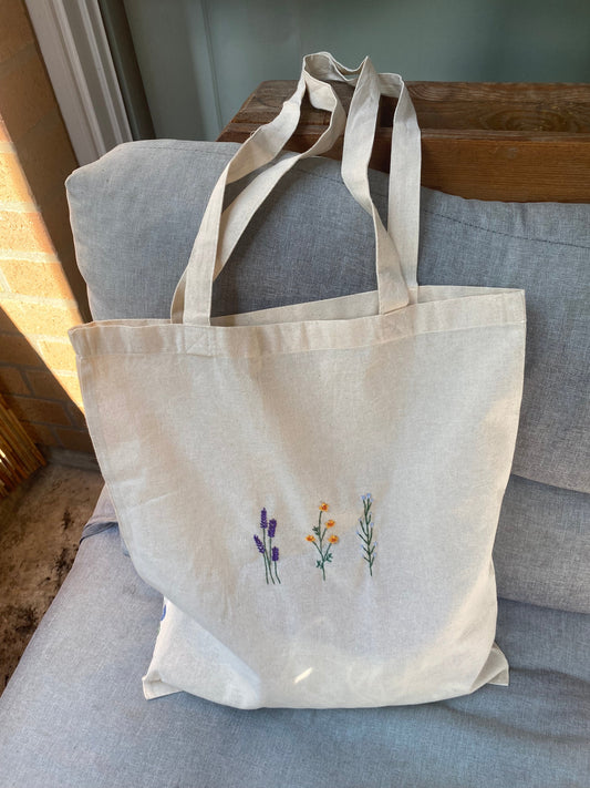 Jutebeutel „flower power“